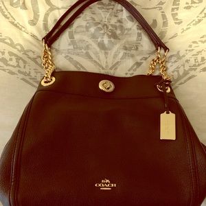 Authentic Black leather COACH bag